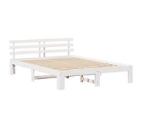 vidaXL Estructura de Cama Sólida de Madera 140 X 200 cm Blanca Duradera Y Elegante Muebles de Dormitorio Montaje Fácil Soporta kg Ideal para Adultos Unisex Comodidad Contemporánea Natural