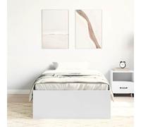 vidaXL Estructura de Cama, Somier con Almacenaje, Armazón Marco de Cama de Invitados, Mueble para Dormitorio Hogar, Blanca 90X190 cm