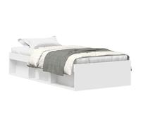 vidaXL Estructura de Cama, Somier con Almacenaje, Armazón Marco de Cama de Invitados, Mueble para Dormitorio Hogar, Blanca 90X200 cm
