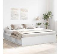 vidaXL Estructura de Cama, Somier con Almacenaje, Armazón Marco de Cama de Invitados, Mueble para Dormitorio Hogar, Blanco 180x200 cm