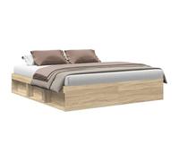 vidaXL Estructura de Cama, Somier con Almacenaje, Armazón Marco de Cama de Invitados, Mueble para Dormitorio Hogar, Roble Sonoma 200X200 cm