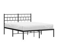 vidaXL Estructura de Cama, Somier con Cabecero, Armazón Marco de Listones de Cama, Mueble para Dormitorio Hogar, Metal Negro 120X190 cm