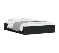 Estructura de cama madera de ingeniería negro 150x200 cm