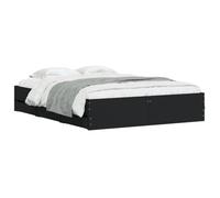 Estructura de cama madera de ingeniería negro 150x200 cm