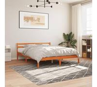 vidaXL Estructura de Cama, Somier de Listones, Armazón de Cama, Mueble para Dormitorio Hogar, Madera Maciza de Pino Marrón Cera 180x200 cm