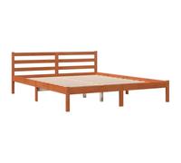 vidaXL Estructura de Cama, Somier de Listones, Armazón de Cama, Mueble para Dormitorio Hogar, Madera Maciza de Pino Marrón Cera 180x200 cm