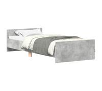 vidaXL Estructura de Cama, Somier de Listones, Armazón Marco de Cama, Mueble para Dormitorio Hogar, Madera Contrachapada Gris Hormigón 100x200 cm