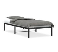 vidaXL Estructura de Cama, Somier de Listones con Almacenaje, Armazón Marco de Cama de Invitados, Mueble para Dormitorio, Metal Negro 90x200 cm