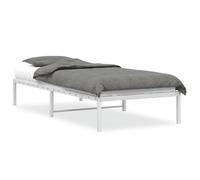 vidaXL Estructura de Cama, Somier de Listones con Almacenaje, Armazón Marco de Cama de Invitados, Mueble para Dormitorio, Metal Blanca 90x190 cm