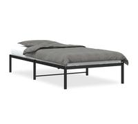 vidaXL Estructura de Cama, Somier de Listones con Almacenaje, Armazón Marco de Cama de Invitados, Mueble para Dormitorio, Metal Negro 100x200 cm
