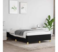 vidaXL Estructura de Cama, Somier de Listones de Invitados, Armazón Base de Cama, Mueble para Dormitorio Hogar, Tela Negro 120x190 cm