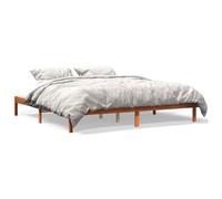 vidaXL Estructura de Cama, Somier de Listones de Invitados, Armazón de Cama, Mueble para Dormitorio, Madera Maciza de Pino Marrón Cera 120x200 cm