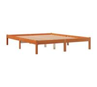 vidaXL Estructura de Cama, Somier de Listones de Invitados, Armazón de Cama, Mueble para Dormitorio, Madera Maciza de Pino Marrón Cera 160x200 cm