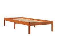 vidaXL Estructura de Cama, Somier de Listones de Invitados, Armazón de Cama, Mueble para Dormitorio, Madera Maciza de Pino Marrón Cera 100x200 cm