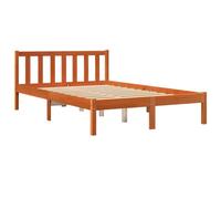 vidaXL Estructura de Cama, Somier de Listones de Invitados, Armazón de Cama, Mueble para Dormitorio, Madera Maciza de Pino Marrón Cera 140x190 cm