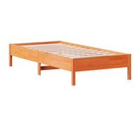 vidaXL Estructura de Cama, Somier de Listones de Invitados, Armazón de Cama, Mueble para Dormitorio, Madera Maciza de Pino Marrón Cera 90x200 cm