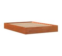 vidaXL Estructura de Cama, Somier de Listones de Invitados, Armazón de Cama, Mueble para Dormitorio, Madera Maciza de Pino Marrón Cera 120x200 cm