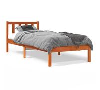 vidaXL Cama sin colchón Madera Maciza de Pino marrón Cera 100x200 cm