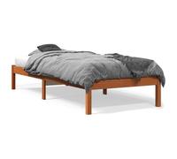 vidaXL Estructura de Cama, Somier de Listones de Invitados, Armazón de Cama, Mueble para Dormitorio, Madera Maciza de Pino Marrón Cera 90x200 cm