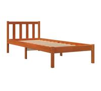 vidaXL Estructura de Cama, Somier de Listones de Invitados, Armazón de Cama, Mueble para Dormitorio, Madera Maciza de Pino Marrón Cera 90x190 cm