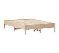 vidaXL Estructura de Cama, Somier de Listones de Invitados, Armazón de Cama, Mueble para Dormitorio, Madera Maciza de Pino 135x190 cm