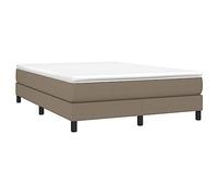 vidaXL Estructura de Cama, Somier de Matrimonio de Listones, Base de Cama Tapizada, Mueble para Dormitorio Hogar, Tela Gris Taupe 140x200 cm