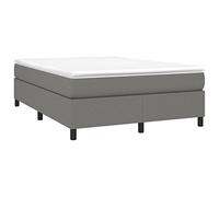 vidaXL Estructura de Cama, Somier de Matrimonio de Listones, Base de Cama Tapizada, Mueble para Dormitorio Hogar, Tela Gris Oscuro 140x190 cm
