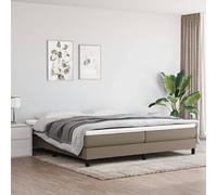 vidaXL Estructura de Cama, Somier de Matrimonio de Listones, Base de Cama Tapizada, Mueble para Dormitorio Hogar, Tela Gris Taupe 200x200 cm