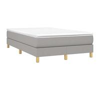 vidaXL Estructura de Cama, Somier de Matrimonio de Listones, Base de Cama Tapizada, Mueble para Dormitorio Hogar, Tela Gris Claro 120x200 cm
