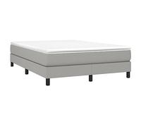 vidaXL Estructura de Cama, Somier de Matrimonio de Listones, Base de Cama Tapizada, Mueble para Dormitorio Hogar, Tela Gris Claro 140x190 cm
