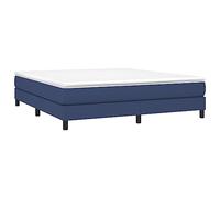 vidaXL Estructura de Cama, Somier de Matrimonio de Listones, Base de Cama Tapizada, Mueble para Dormitorio Hogar, Tela Azul 160x200 cm