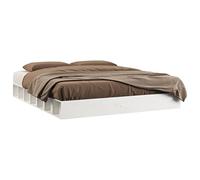 vidaXL Estructura de Cama Somier Dormitorio Base Habitación Muebles Mobiliario Hogar Cuarto Descanso de Madera Maciza Blanca 200x200 cm