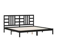 vidaXL Estructura de Cama Somier Dormitorio Base Habitación Muebles Mobiliario Hogar Cuarto Descanso de Madera Maciza de Pino Negra 200x200 cm