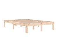 vidaXL Estructura de Cama Somier Dormitorio Base Habitación Muebles Mobiliario Hogar Cuarto Descanso Madera Maciza Pequeña Doble 120x190 cm