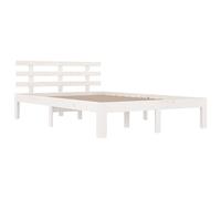 vidaXL Estructura de Cama Somier Dormitorio Base Habitación Muebles Mobiliario Hogar Cuarto Descanso Madera Maciza Blanco 120x200 cm