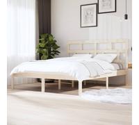 vidaXL Estructura de Cama Somier Dormitorio Base Habitación Muebles Mobiliario Hogar Cuarto Descanso Madera Maciza Super King 180x200 cm