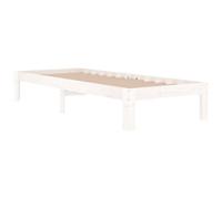 Estructura de cama madera maciza individual pequeña 75x190 cm