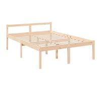 vidaXL Estructura de Cama Somier Dormitorio Base Habitación Muebles Mobiliario Hogar Cuarto Descanso Madera Maciza de Pino Doble 135x190 cm