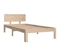 vidaXL Estructura de Cama Somier Dormitorio Individual Base Habitación Muebles Mobiliario Hogar Cuarto Descanso Individual Madera Maciza 90x190 cm