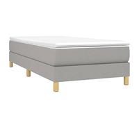 vidaXL Estructura de Cama, Somier Individual de Listones, Base de Cama Tapizada, Mueble para Dormitorio Hogar, Tela Gris Claro 80x200 cm