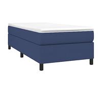 vidaXL Estructura de Cama, Somier Individual de Listones, Base de Cama Tapizada, Mueble para Dormitorio Hogar, Tela Azul 90x190 cm