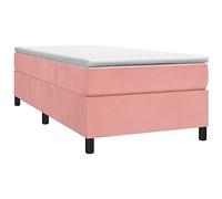vidaXL Estructura de Cama, Somier Individual de Listones, Base de Cama Tapizada, Mueble para Dormitorio Hogar, Terciopelo Rosa 90x200 cm