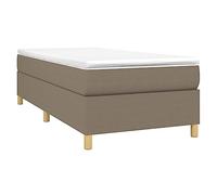 vidaXL Estructura de Cama, Somier Individual de Listones, Base de Cama Tapizada, Mueble para Dormitorio Hogar, Tela Gris Taupe 90x190 cm