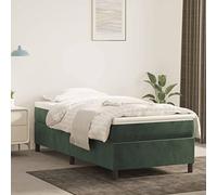 vidaXL Estructura de Cama, Somier Individual de Listones, Base de Cama Tapizada, Mueble para Dormitorio Hogar, Terciopelo Verde 90x190 cm