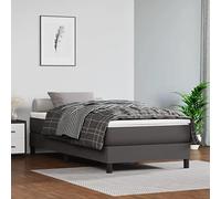 vidaXL Estructura de Cama, Somier Individual de Listones, Base de Cama Tapizada, Mueble para Dormitorio Hogar, Cuero Sintético Gris 100x200 cm