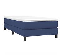 vidaXL Estructura de Cama, Somier Individual de Listones, Base de Cama Tapizada, Mueble para Dormitorio Hogar, Tela Negro 100x200 cm