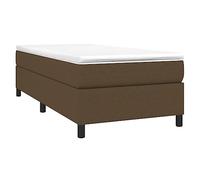 vidaXL Estructura de Cama, Somier Individual de Listones, Base de Cama Tapizada, Mueble para Dormitorio Hogar, Tela Marrón 90x200 cm