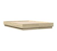 vidaXL Estructura de Cama, Somier para Colchón, Base de Cama de Invitados, Mueble para Dormitorio, Madera de Ingeniería Roble Sonoma 135x190 cm