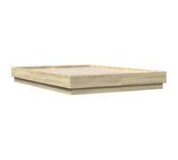 vidaXL Estructura de Cama, Somier para Colchón, Base de Cama de Invitados, Mueble para Dormitorio, Madera de Ingeniería Roble Sonoma 150x200 cm