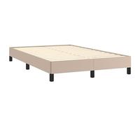 vidaXL Estructura de Cama, Somier para Colchón, Base de Cama de Invitados, Mueble Tapizado para Dormitorio, Cuero Sintético Color Capuchino 120x190 cm
